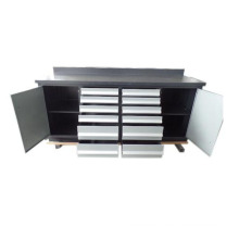 Top quality 12 drawers metal tool garage cabinet with 2 doors